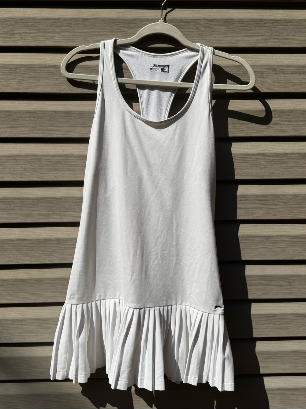 Slazenger White Racerback Tank Top with Pleated Hem